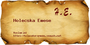 Holecska Emese névjegykártya