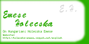 emese holecska business card